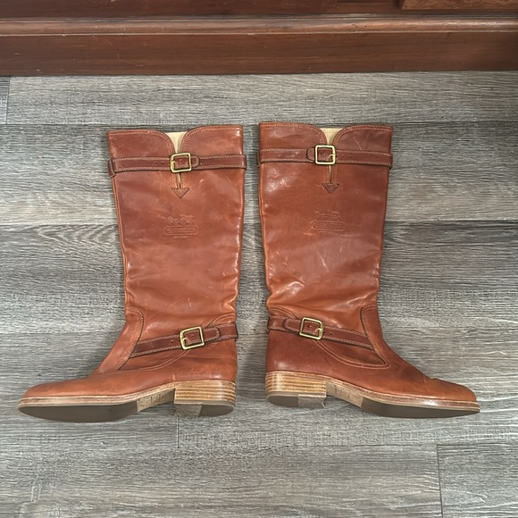Coach Whitley Brown Leather Riding Boots - Picture 3 of 10